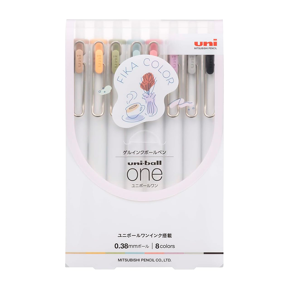 Uni-ball One Gel Pen Fika Colors Set of 8
