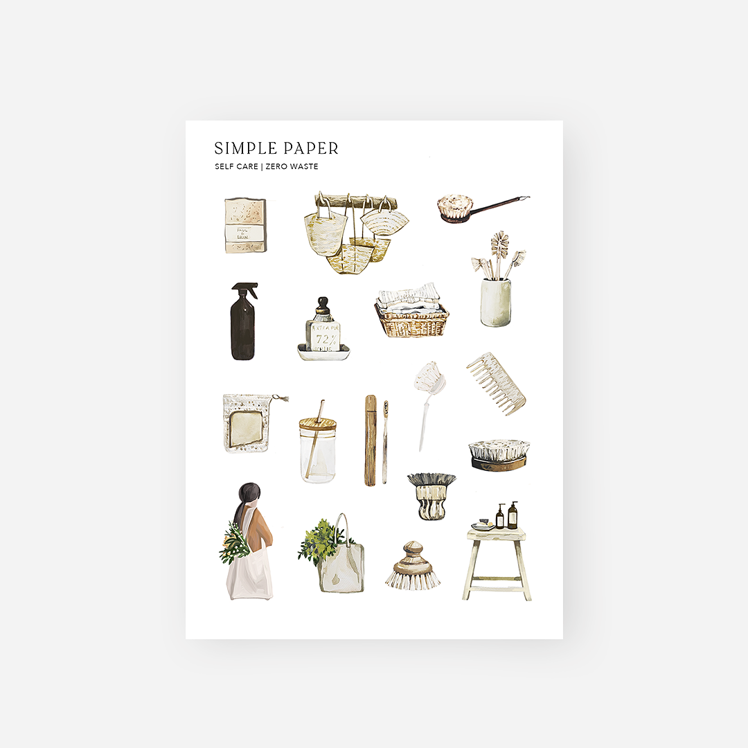 Self Care | Zero Waste Stickers - Simple Paper